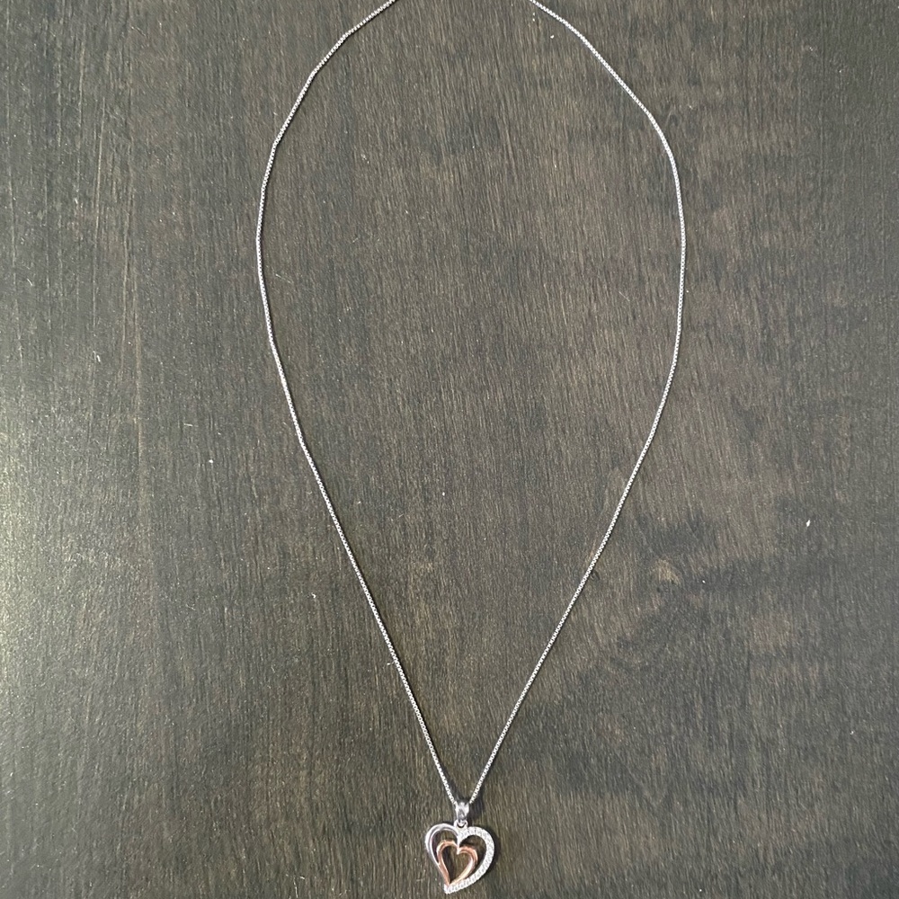 Double Heart Pendant Necklace